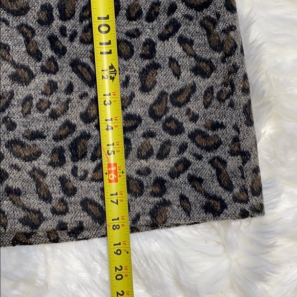 LOFT Animal Leopard Print Wool Mix Mini Skirt - Picture 5 of 8